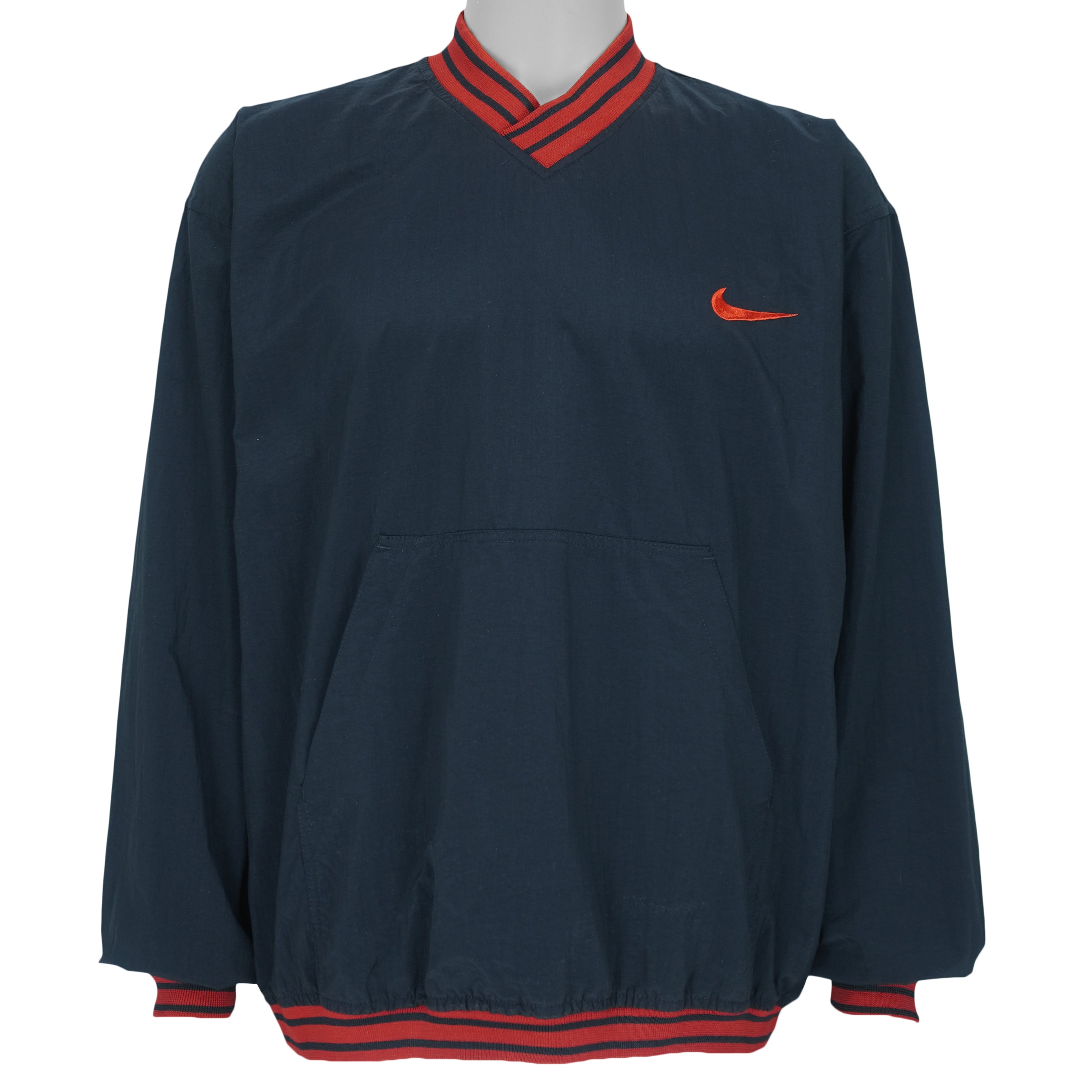 Nike - Embroidered Check Logo Pullover Windbreaker 1990s Large Vintage Retro