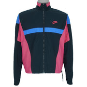 Nike - Navy Blue Zip-up Windbreaker Jacket 1990s Small Vintage Retro