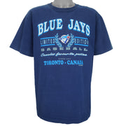 MLB (Waves) - Navy Blue Toronto Blue Jays T-Shirt 1992 X-Large Vintage Retro Baseball