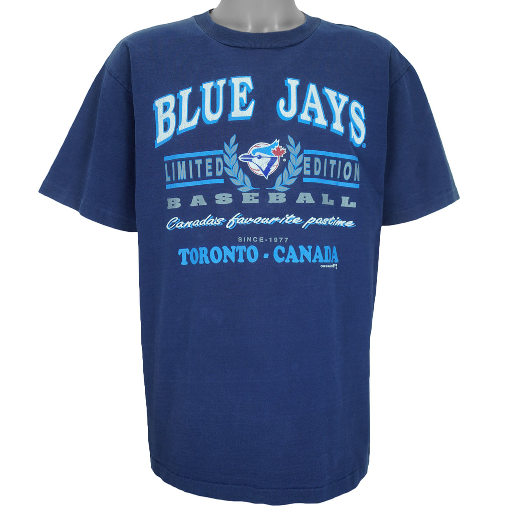 MLB (Waves) - Navy Blue Toronto Blue Jays T-Shirt 1992 X-Large Vintage Retro Baseball
