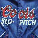 Molson - Coors Slo-Pitch Button-Up Satin Bomber Jacket 1991 Medium Vintage Retro