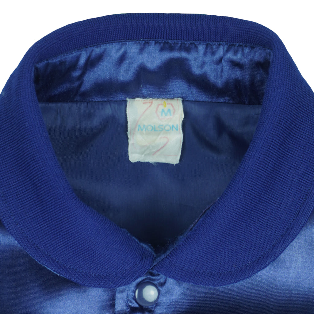 Molson - Coors Slo-Pitch Button-Up Satin Bomber Jacket 1991 Medium Vintage Retro