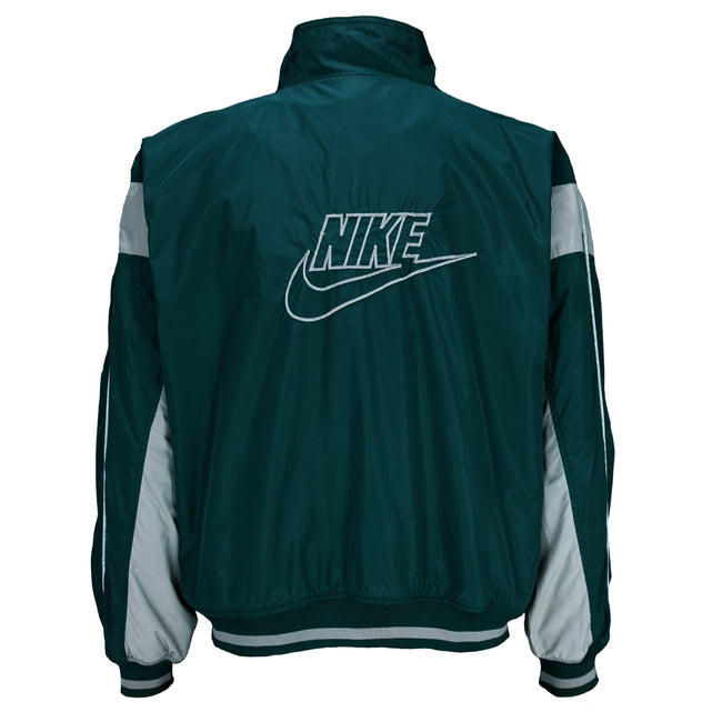 Vintage Nike - Green & Grey Reversible Jacket-Hoodie 1990s Medium