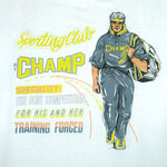 Vintage Sporting Club by CHAMP athletic graphic T-Shirt. White in color with "The Best Competition For His and Her Training Forced" printed on front, fits a size Large and is in very good condition.