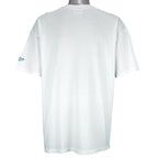 1994 vintage Reebok NFL Miami Dolphins spell-out T-Shirt. White in color with image of a football with teeth on front and Reebok logo on left sleeve, fits X-Large in size and is in excellent condition.