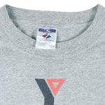 1990s vintage NBA New York Knicks Junior League T-Shirt from Jerzees. Grey in color with YMCA, Sprite, Knicks and Nike logos on front, Foot Locker logo on back, Large in size and is in excellent condition.