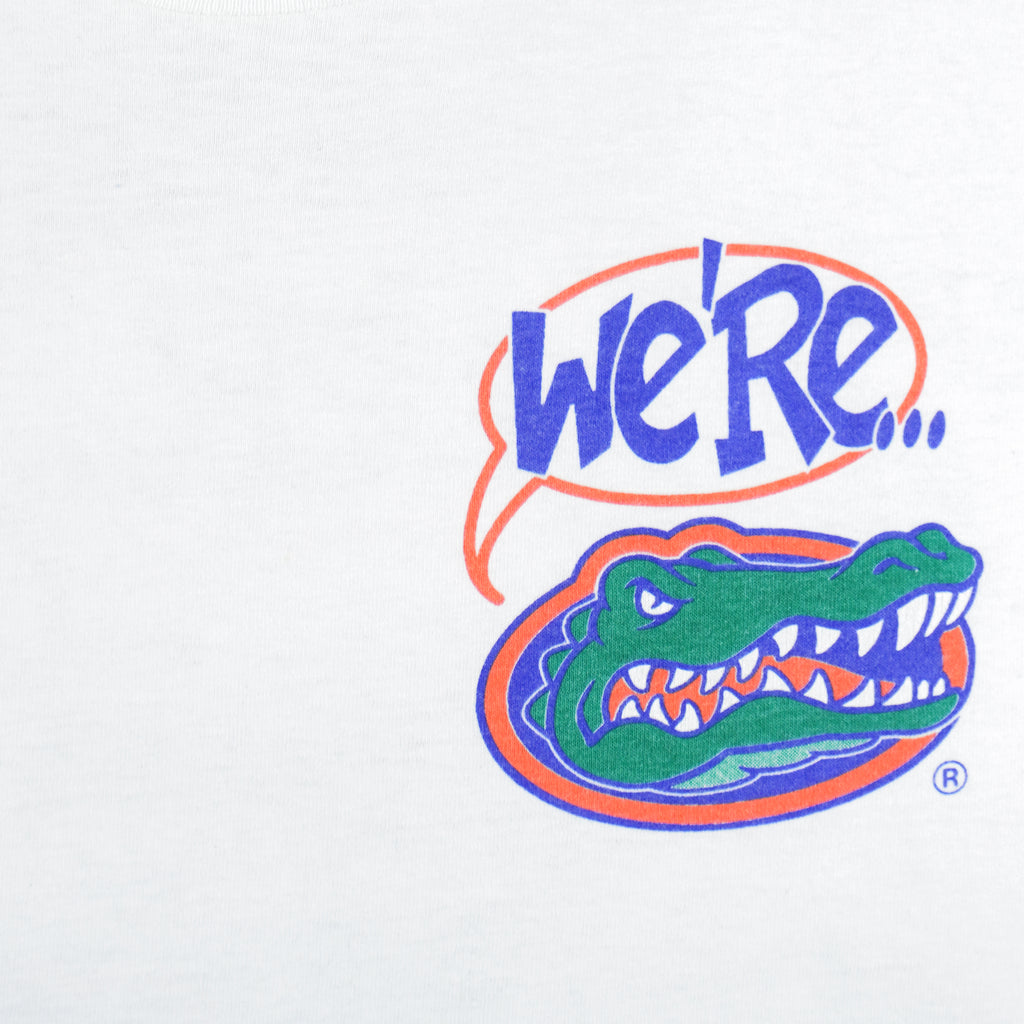 1996 vintage NCAA Florida Gators National Champions T-Shirt by Mr Tees. White in color with "Num... Ber... ...One!" spell-out graphic on back, Large in size and in excellent condition.