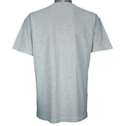 1990s vintage Oklahoma "The Sooner State" T-Shirt by Fruit of the Loom. Grey in color with various state facts and history printed on front, Large in size and is in excellent condition.