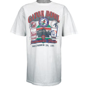 1996 vintage NHL Detroit Red Wings Stanley Cup 62 T-Shirt by Lee Sport. Grey in color with Nutmeg print "Most Wins Ever, Get Cup Crazy" on front, fits X-Large in size and is in excellent condition.