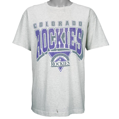 MLB (Trench) - Colorado Rockies Spell-Out T-Shirt 1991 X-Large