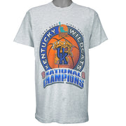 1996 vintage NCAA Kentucky Wildcats National Champions T-Shirt. Grey in color with Final Four logo, fits large in size and is in excellent condition.