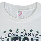 1994 vintage NCAA Arkansas Razorbacks National Champions T-Shirt by Jerzees. White in color with stats spell-out printed by Red Oak Sportswear, X-Large in size and is in excellent condition.