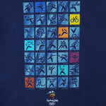 2000 vintage Sydney Summer Olympics T-Shirt by ISC, Olympic Millennium Collection. Blue in color with event icons on front, Large in size and in excellent condition.