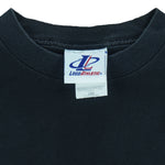 1990s vintage NFL Pittsburgh Steelers embroidered T-Shirt by Logo Athletic. Black in color with patch above right breast and on left sleeve, fits X-Large and is in excellent condition.