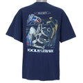 2001 vintage Tools of the Trade Hockey T-Shirt by Gildan. Blue in color with small image on front and large printed art on back by Jim Baldwin, fits X-Large in size and is in excellent condition.