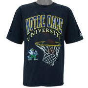 1990s vintage NCAA Notre Dame Fighting Irish basketball swish T-Shirt by Starter. Dark in color, fits Medium in size and is excellent condition.