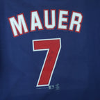 2005 vintage MLB Minnesota Twins Joe Mauer T-Shirt by Lee Sport. Blue in color with sew-on patch logos on front and back, autograph on #7, fits Large in size and is in excellent condition.