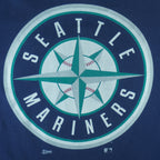 1998 or 99 vintage MLB Seattle Mariners T-Shirt by Salem Sportswear. Dark blue in color with big spell-out on front, big logo on back and small logo on left sleeve, X-Large in size and is in excellent condition.