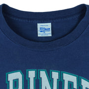 1998 or 99 vintage MLB Seattle Mariners T-Shirt by Salem Sportswear. Dark blue in color with big spell-out on front, big logo on back and small logo on left sleeve, X-Large in size and is in excellent condition.