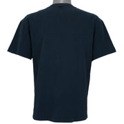 1991 vintage MLB Minnesota Twins spell-out T-Shirt by Bulletin Athletic. Blue in color with grunge lettering and baseball print on front, Medium in size and is in excellent condition.
