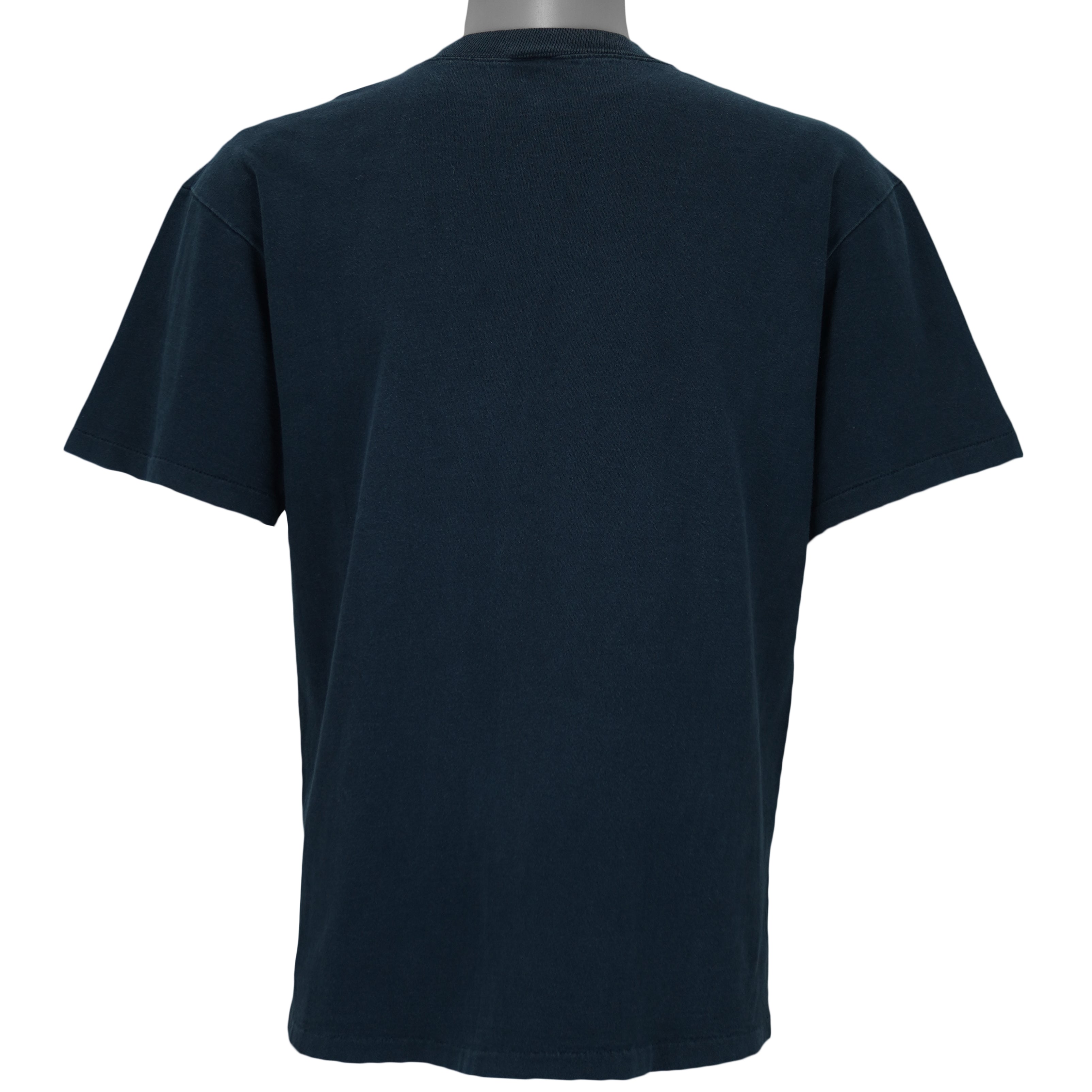 1991 vintage MLB Minnesota Twins spell-out T-Shirt by Bulletin Athletic. Blue in color with grunge lettering and baseball print on front, Medium in size and is in excellent condition.
