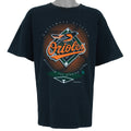 1996 vintage MLB Baltimore Orioles big-logo recycled material T-Shirt by Underground Athletic. Black in color with "Preserving our playing fields" text on front, XX-Large in size and is in excellent condition.