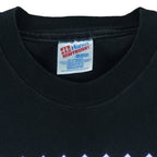 1993 vintage MLB Colorado Rockies T-shirt by Team Hanes. Black in color with big spell-out and logo on front, Medium in size and is in excellent condition.