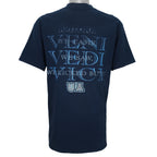 2000s vintage NCAA University of Arizona Wildcats football helmet T-Shirt. Dark blue in color with "Absolute Victory" spell-out on front and "We Came, We Saw, We Kicked Butt" on back. Fits Medium in size and in excellent condition.