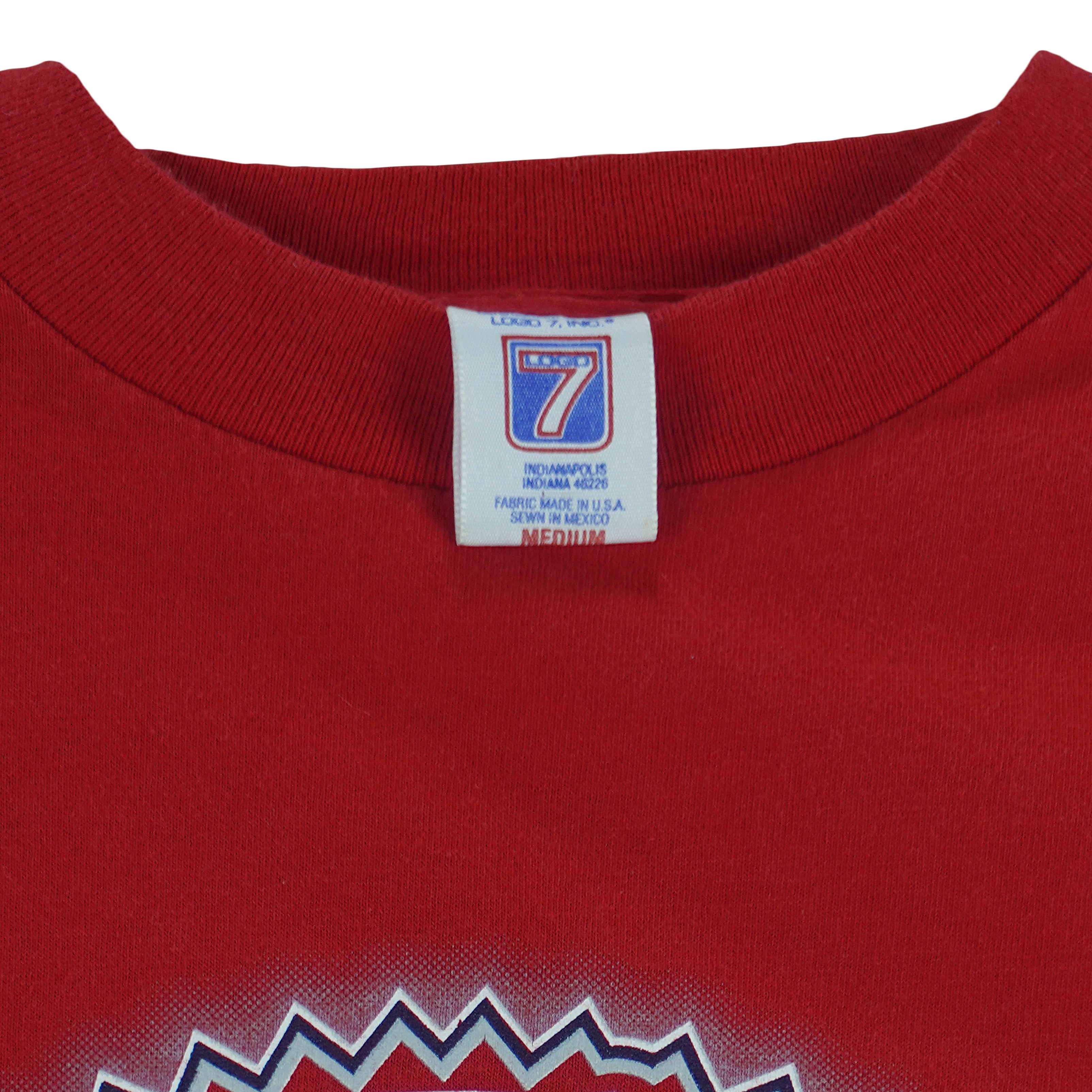 1996 vintage MLB St. Louis Cardinals spell-out T-Shirt by Logo 7. Red in color with cursive team name and small logo on front, Medium in size and is in excellent condition.