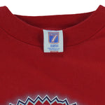 1996 vintage MLB St. Louis Cardinals spell-out T-Shirt by Logo 7. Red in color with cursive team name and small logo on front, Medium in size and is in excellent condition.