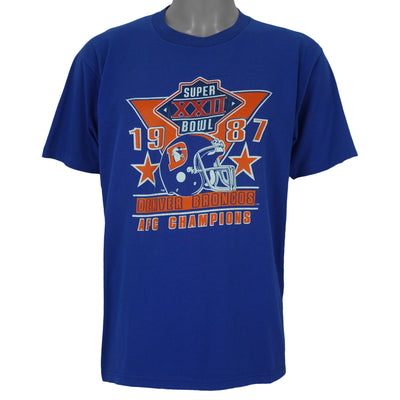NFL (Jerzees) - Denver Broncos AFC Champions T-Shirt 1987 Large