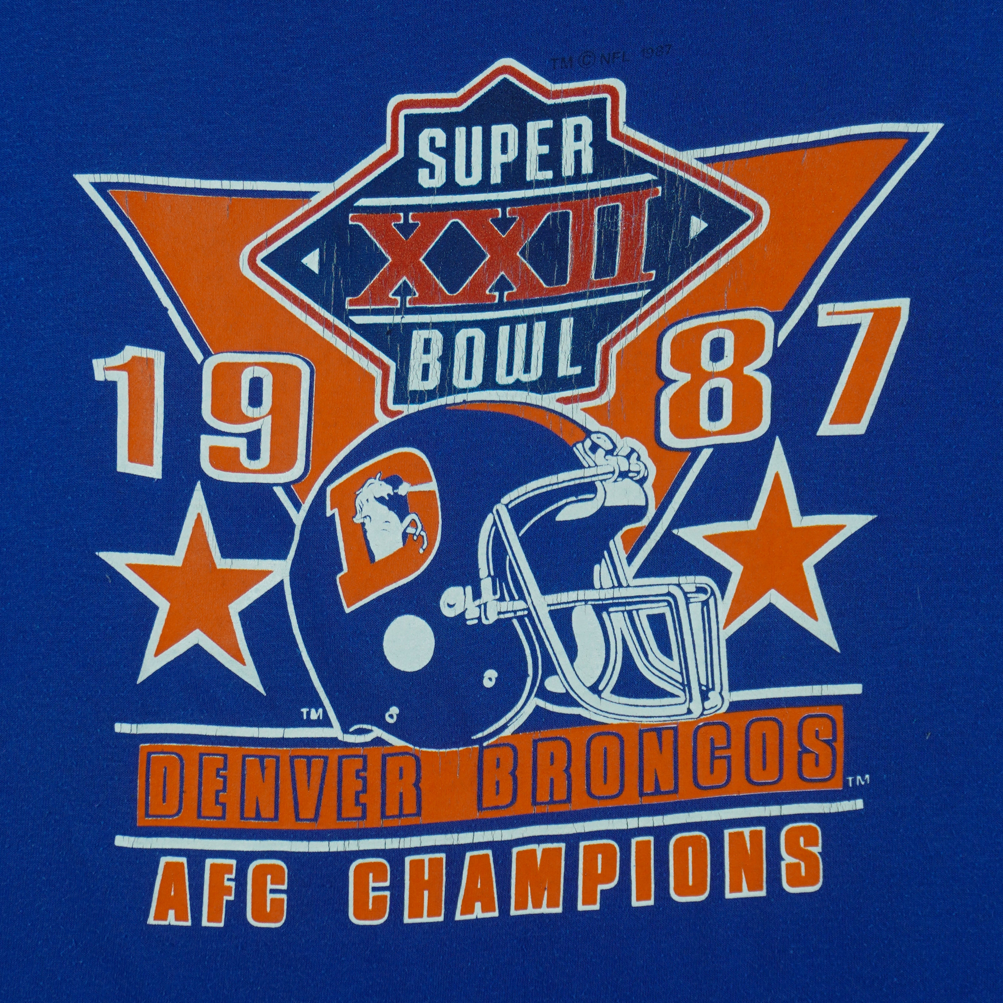 NFL (Jerzees) - Denver Broncos AFC Champions T-Shirt 1987 Large