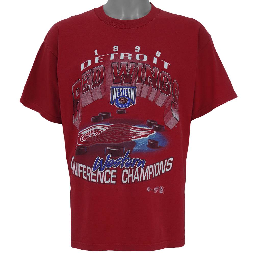NHL (Gildan) - Detroit Red Wings Western Conference Champions T-Shirt 1998 Large vintage retro hockey