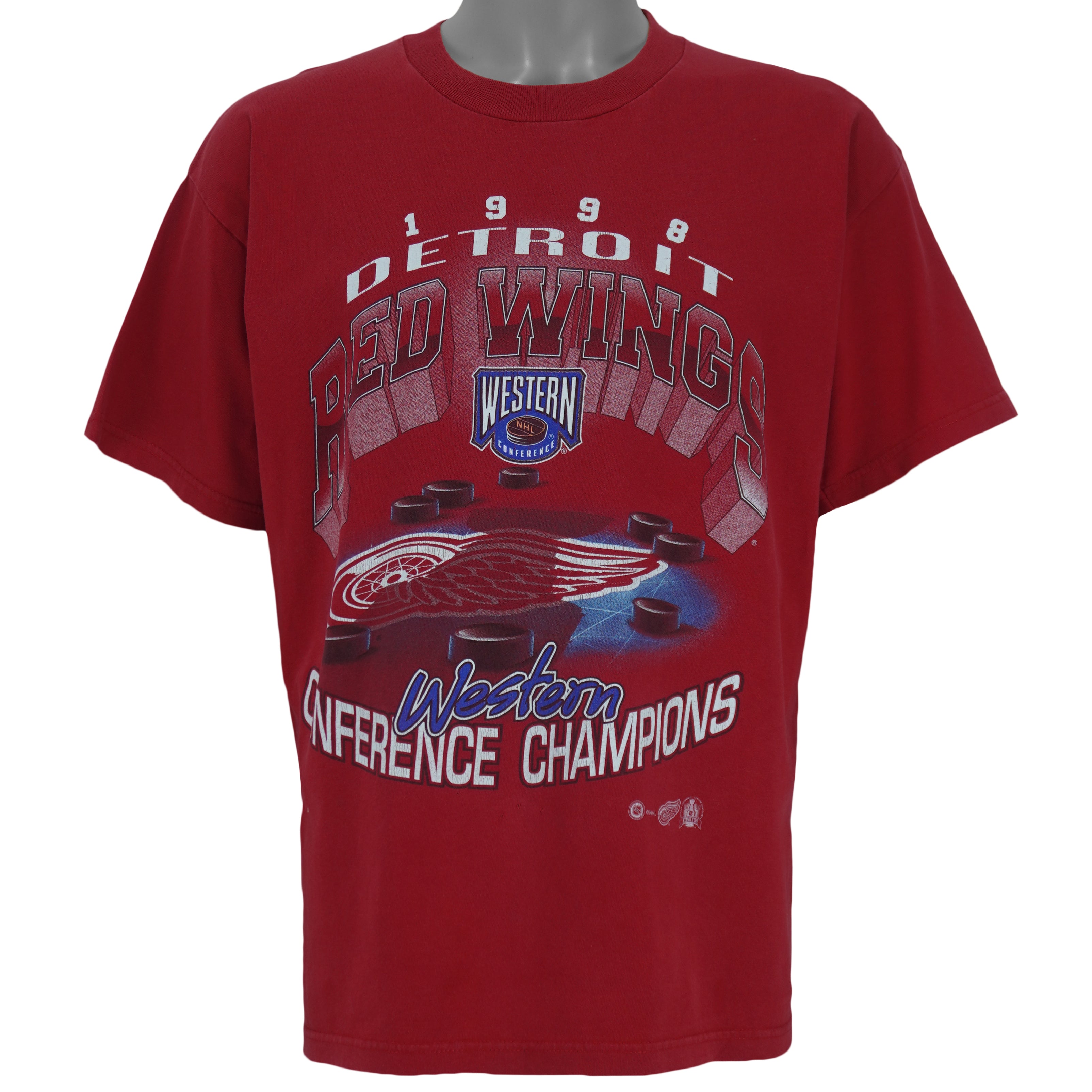 NHL (Gildan) - Detroit Red Wings Western Conference Champions T-Shirt 1998 Large vintage retro hockey