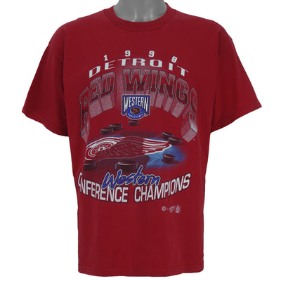 NHL (Gildan) - Detroit Red Wings Western Conference Champions T-Shirt 1998 Large