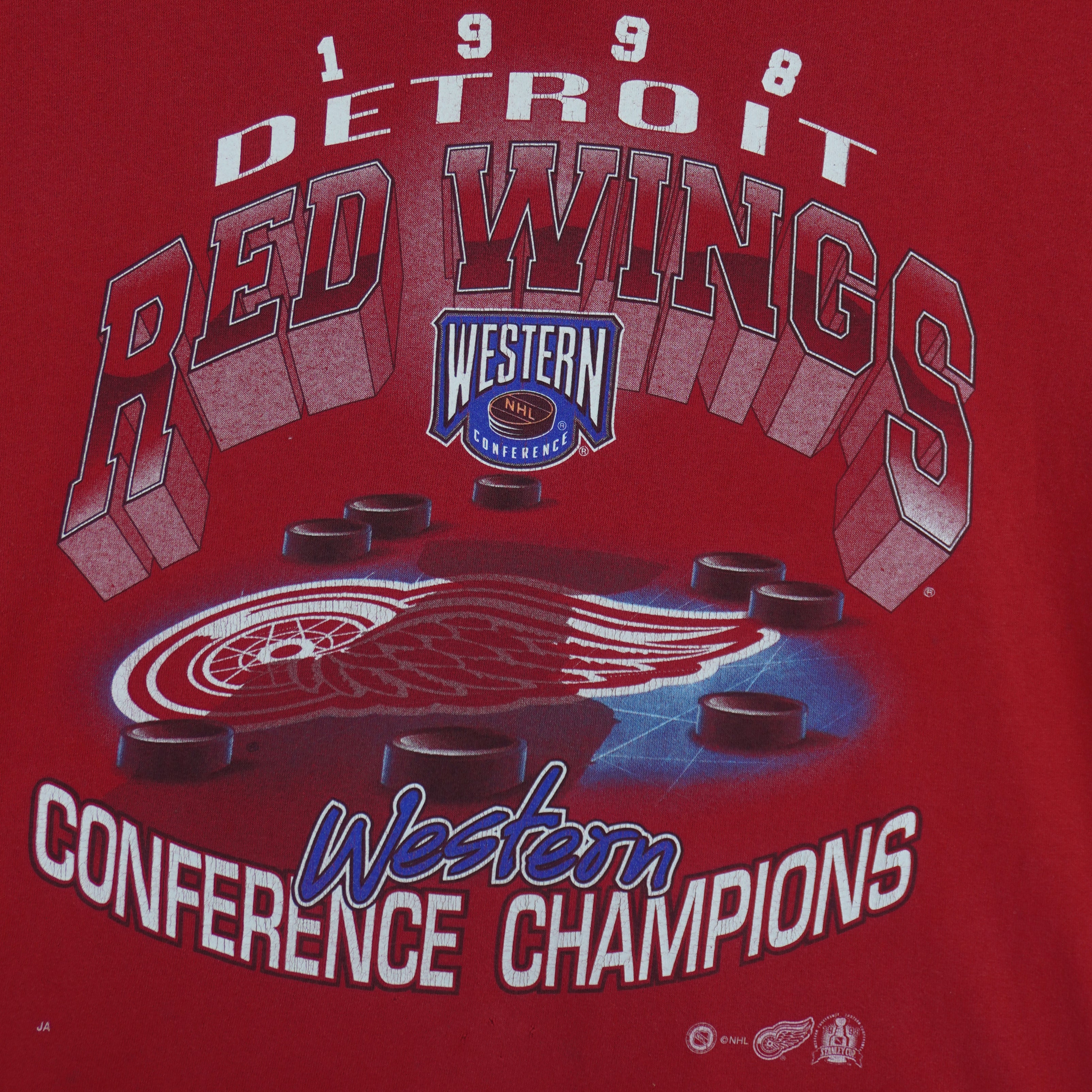 NHL (Gildan) - Detroit Red Wings Western Conference Champions T-Shirt 1998 Large