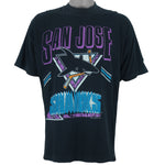 NHL (Softwear) - San Jose Sharks T-Shirt 1991 Large vintage retro hockey