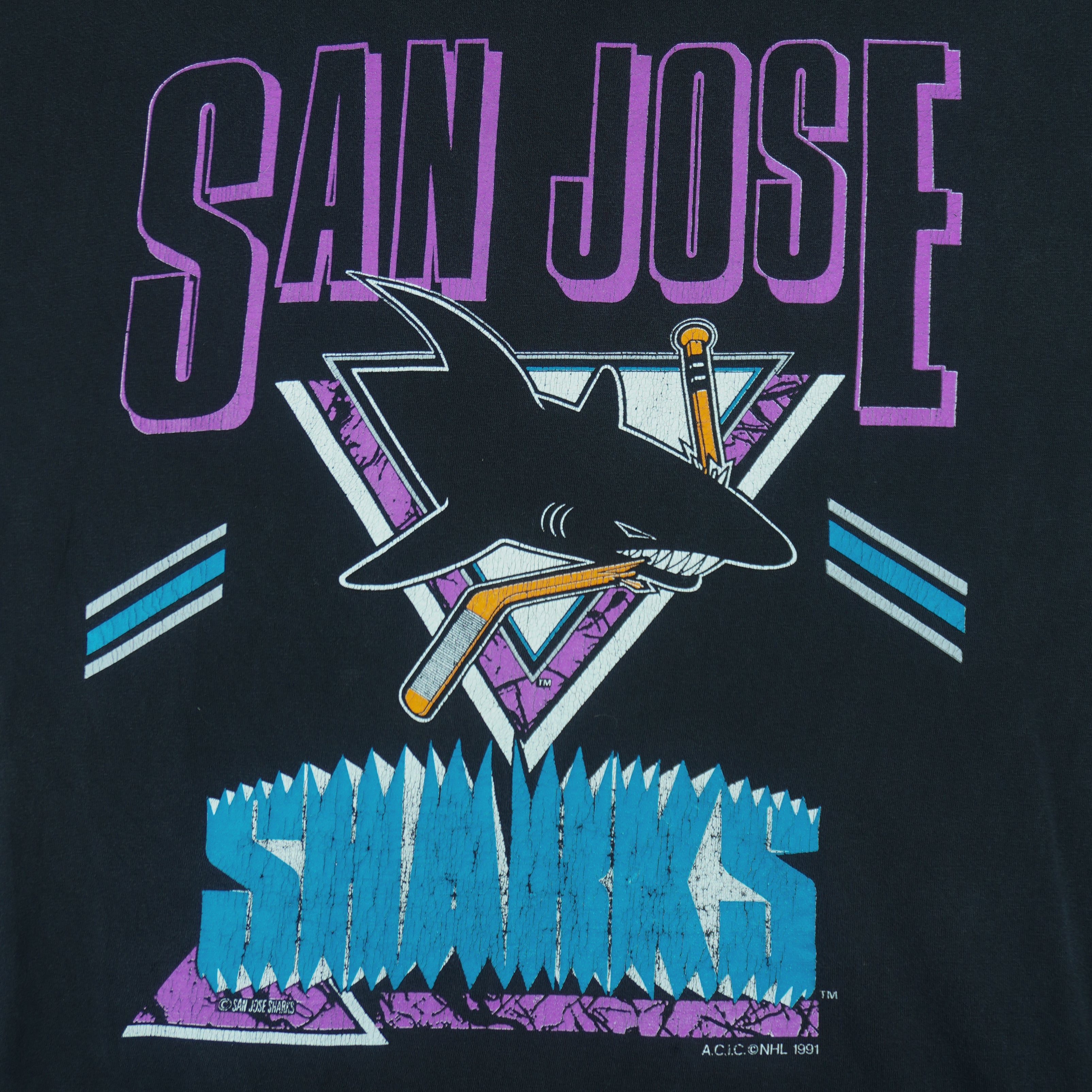 NHL (Softwear) - San Jose Sharks T-Shirt 1991 Large