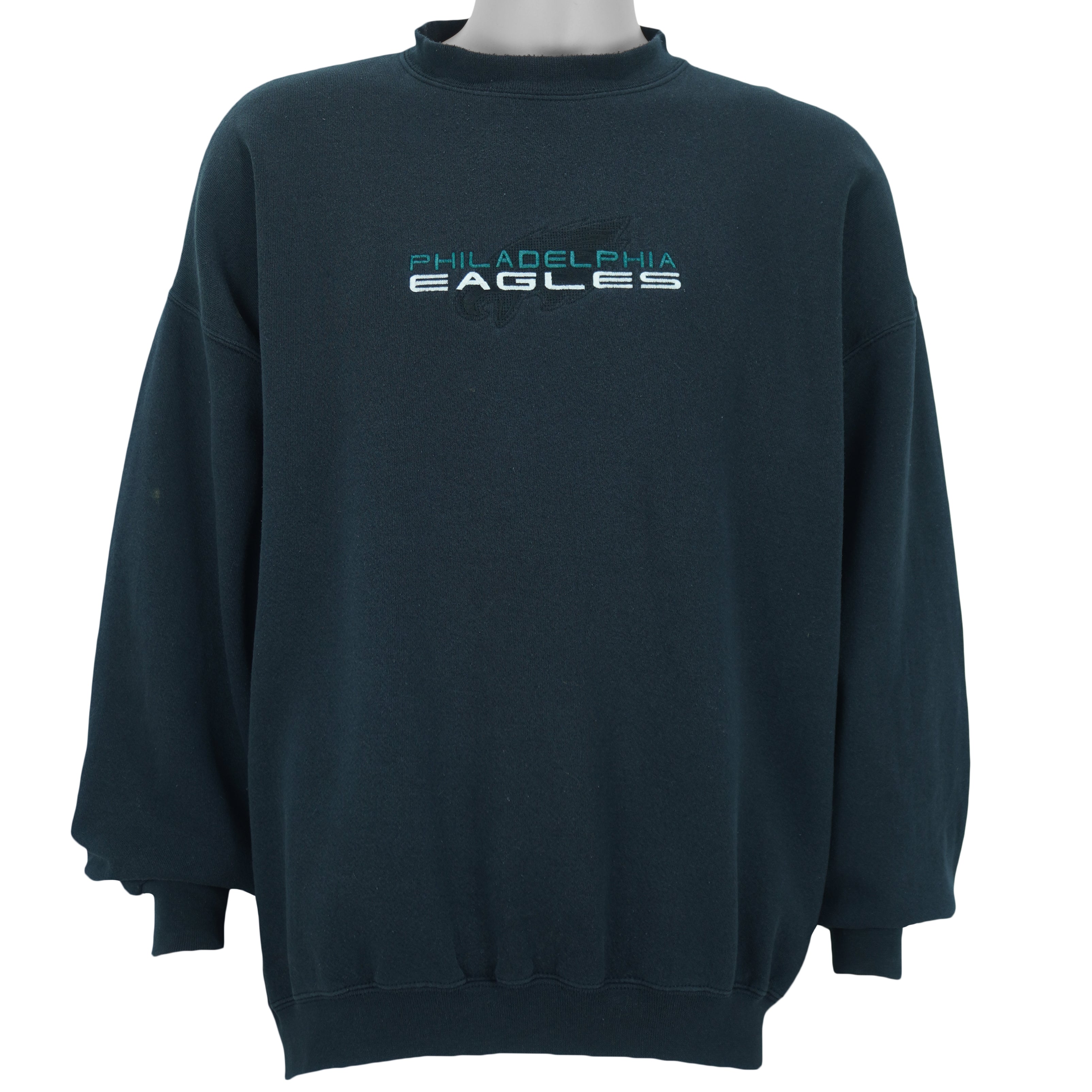 NFL (Majestic) - Philadelphia Eagles Embroidered Crew Neck Sweatshirt 1990s XX-Large vintage retro football