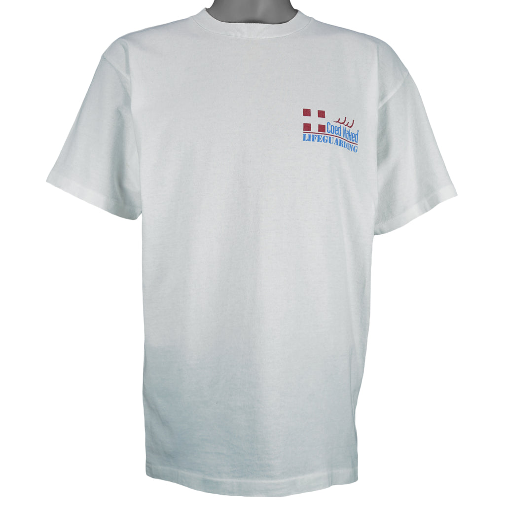 Vintage (Coed Sportswear) - Coed Naked Lifeguarding T-Shirt 1990s Large