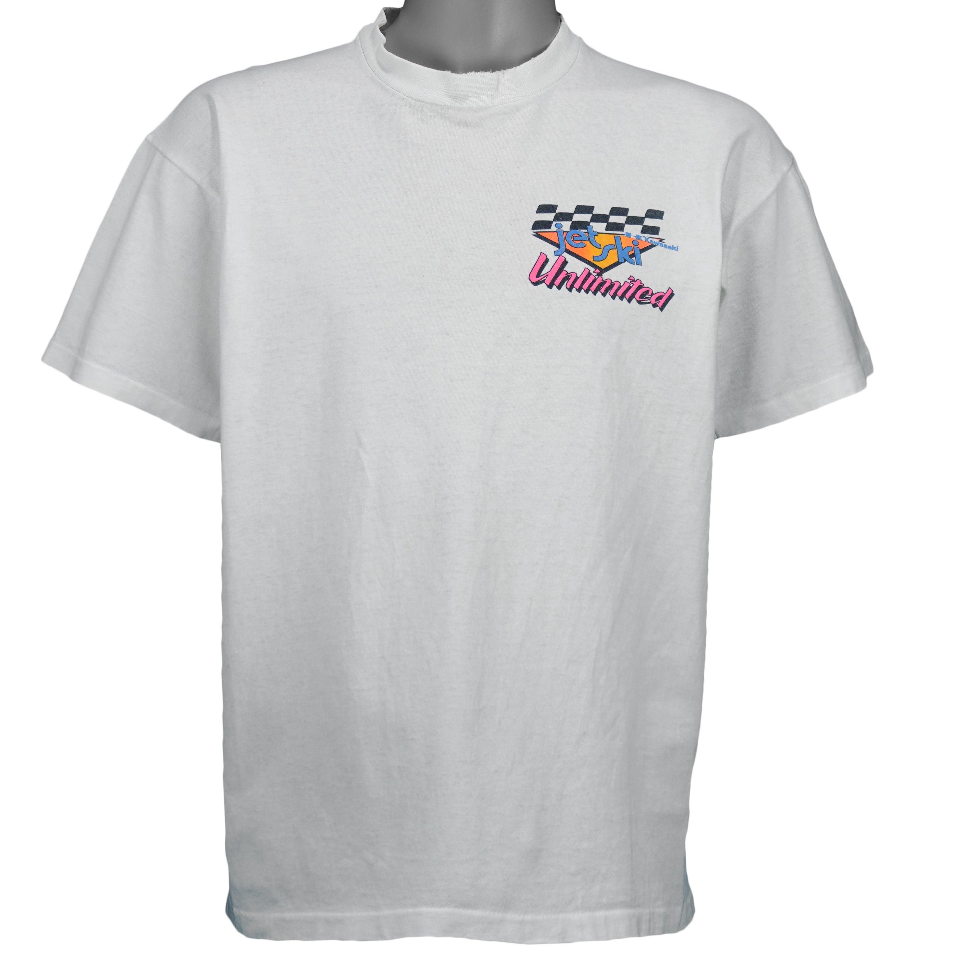 Vintage (Anvil) - Kawasaki Jet Ski Unlimited T-Shirt 1990s Large vintage retro