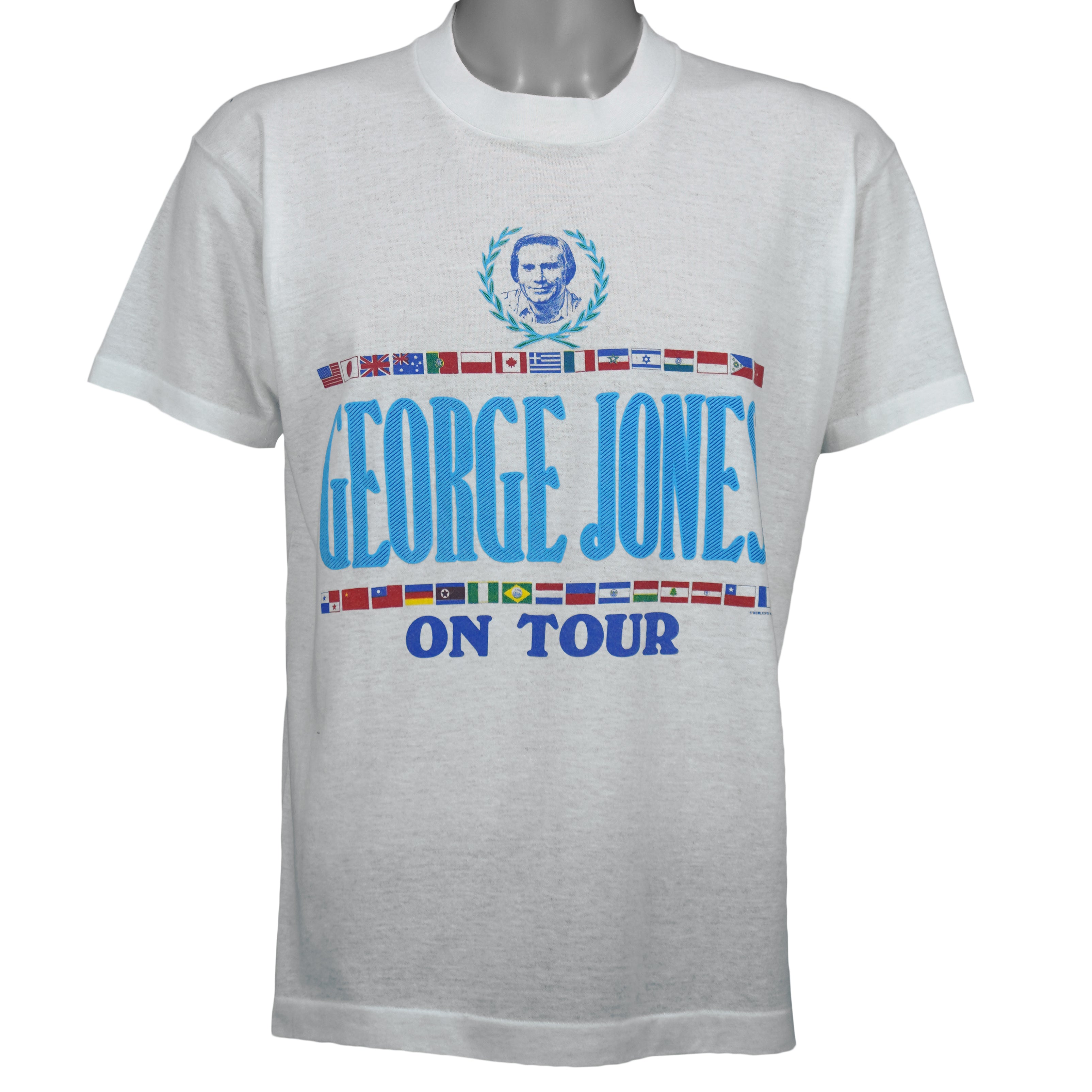 Vintage - George Jones On Tour Country Music T-Shirt 1980s Medium vintage retro