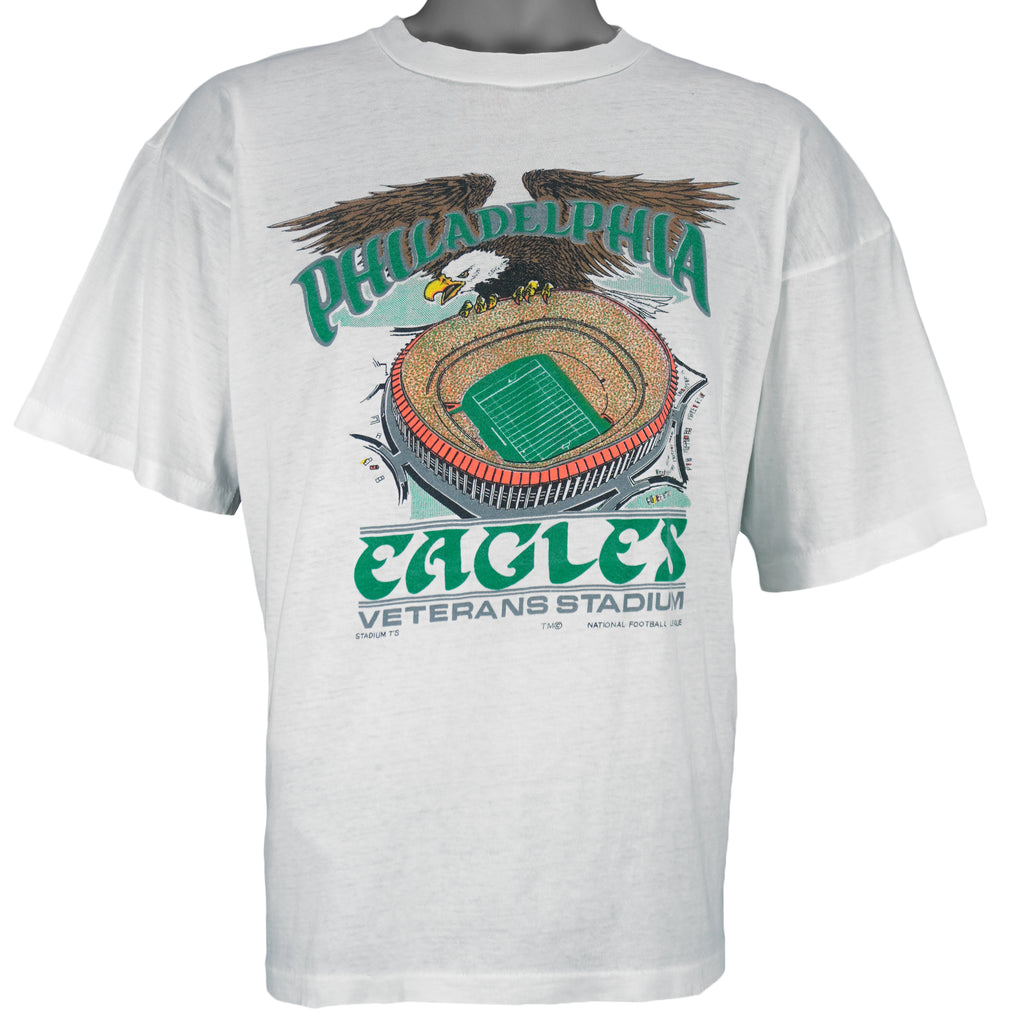 NFL (Stadium T's) - Philadelphia Eagles Veterans Stadium T-Shirt 1990s Large vintage retro football