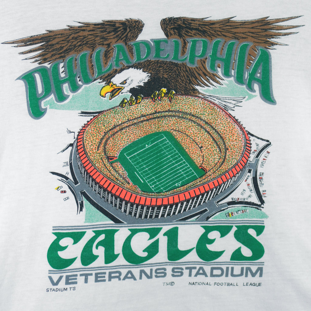 NFL (Stadium T's) - Philadelphia Eagles Veterans Stadium T-Shirt 1990s Large vintage retro football