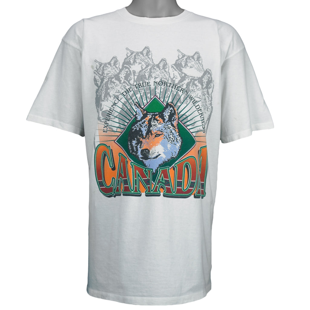 Vintage (Oneita) - Canada True Northern Wilderness T-Shirt 1990s X-Large vintage retro