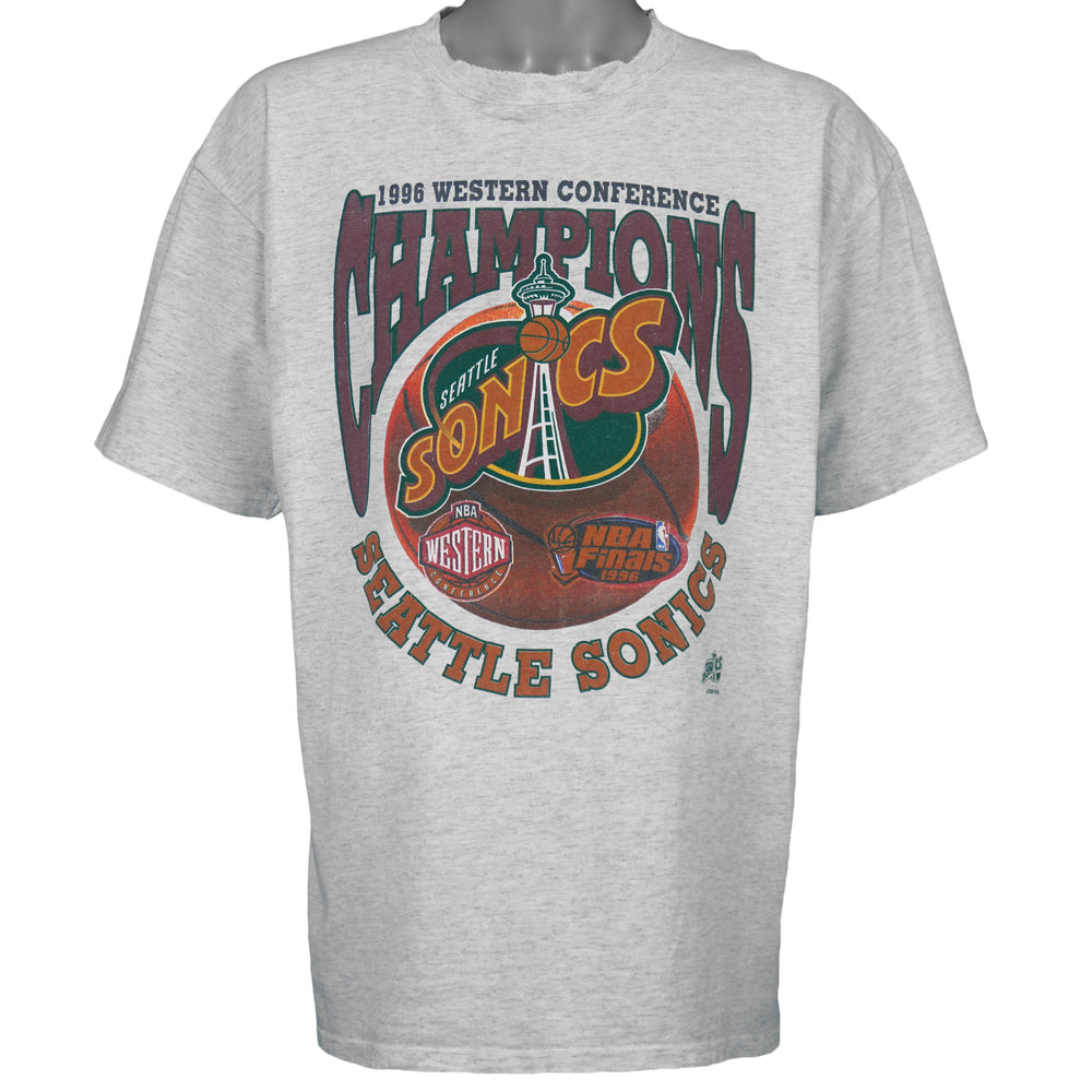NBA (Oneita) - Seattle Supersonics Conference Champs T-Shirt 1996 X-Large vintage retro basketball