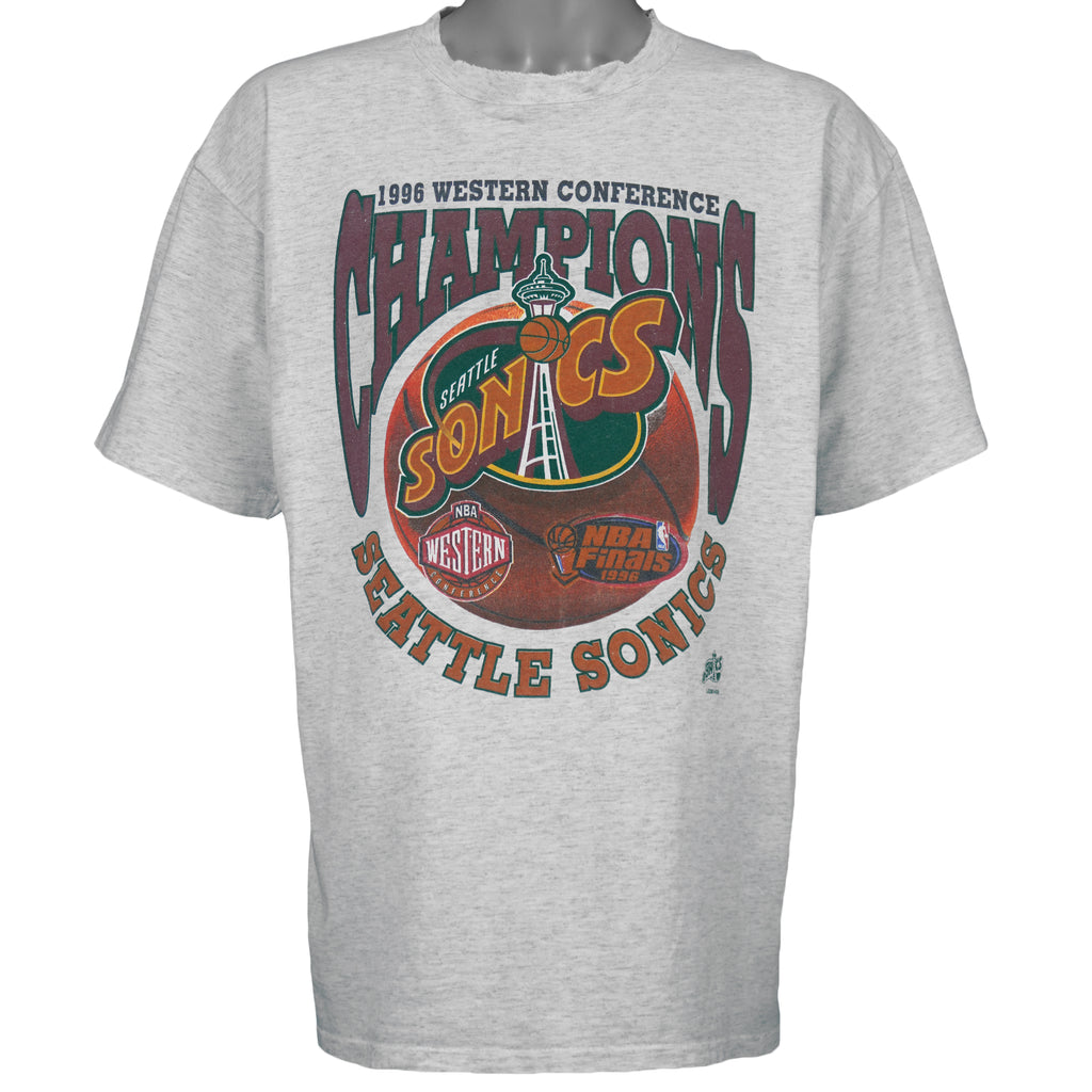 NBA (Oneita) - Seattle Supersonics Conference Champs T-Shirt 1996 X-Large vintage retro basketball