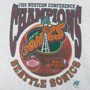 NBA (Oneita) - Seattle Supersonics Conference Champs T-Shirt 1996 X-Large vintage retro basketball