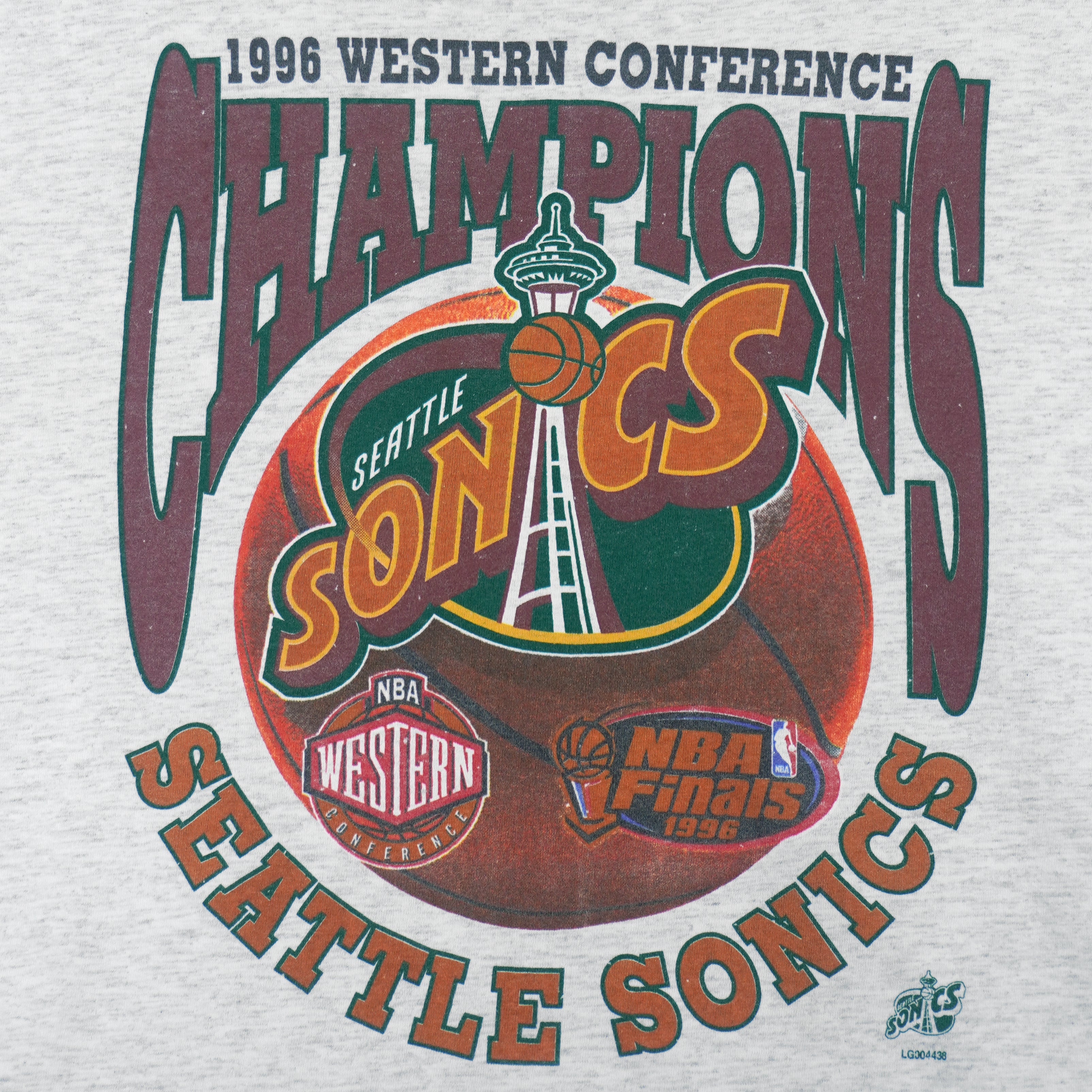 NBA (Oneita) - Seattle Supersonics Conference Champs T-Shirt 1996 X-Large vintage retro basketball