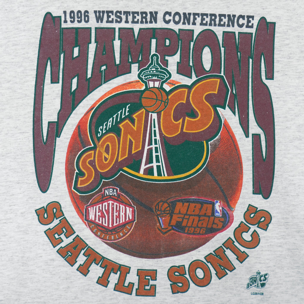 NBA (Oneita) - Seattle Supersonics Conference Champs T-Shirt 1996 X-Large vintage retro basketball